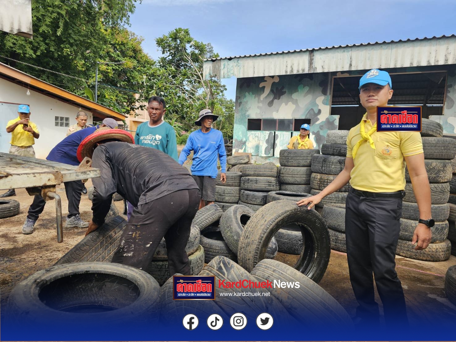 ชาวประจันตคามส่งยางรถยนต์เก่า1,000 เส้นไปหนุนทหารสร้างบังเกอร์พร้อมยังมีข้าวสารกว่า100ถุง,น้ำดื่มสะอาด 200 กว่าแพ็ค ปลากระป๋อง และมาม่า 3- 4 กล่องใหญ่นำส่งโดยขบวนรถ รวม 3 คัน ให้ทหารผามออีแดง จังหวัดศรีสะเกษ ป้องกันชายแดน