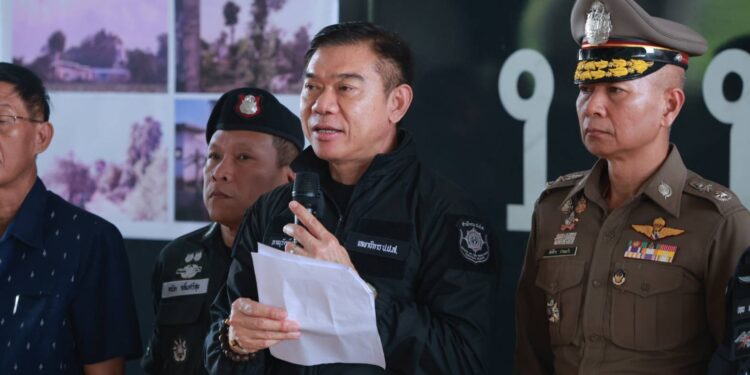 ป.ป.ส. แถลงข่าวการจับกุมพ่อค้ายาเสพติดข้ามชาติรายสำคัญ ณ สะพานมิตรภาพไทย-ลาว 3 จ.นครพนม