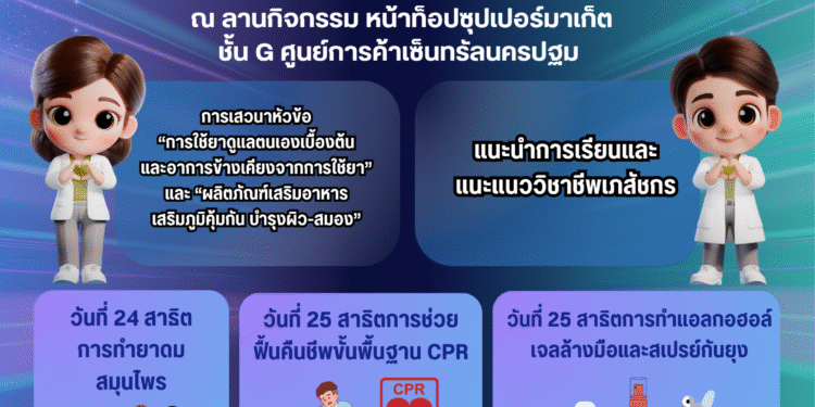 สสจ.นครปฐม เภสัชกร เครือข่ายวิชาชีพเภสัชกรรมนครปฐม ชวนร่วมงานสัปดาห์เภสัชกรรม Pharmacist Anywhere