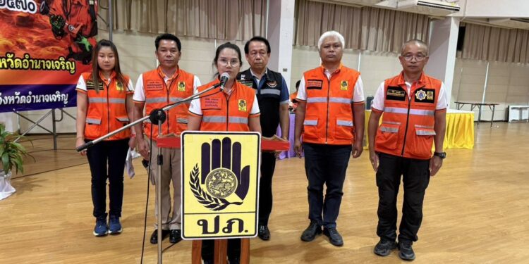 อำนาจเจริญพ่อเมืองกำชับอำเภอชานุมาน เตรียมพร้อมและแจ้งเตือนประชาชนรับสถานการณ์ระดับน้ำโขงเปลี่ยนแปลง หลังฝนตกหนักสะสมใน สปป.ลาว