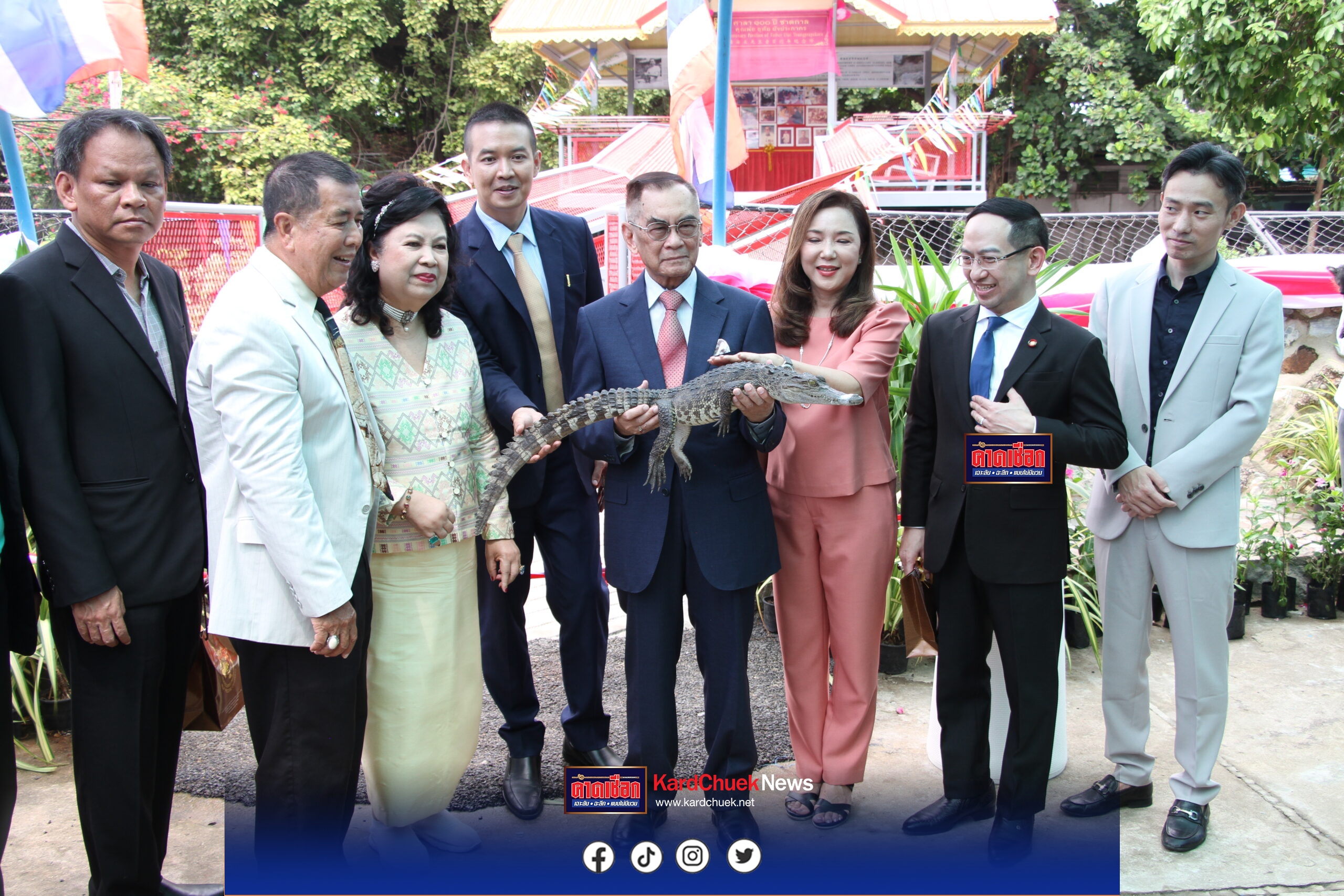 สมุทรปราการ ฟาร์มจระเข้ฯทำพิธีเปิดศาลา100ปี ชาติกาลคุณพ่ออุทัย ยังประภากร