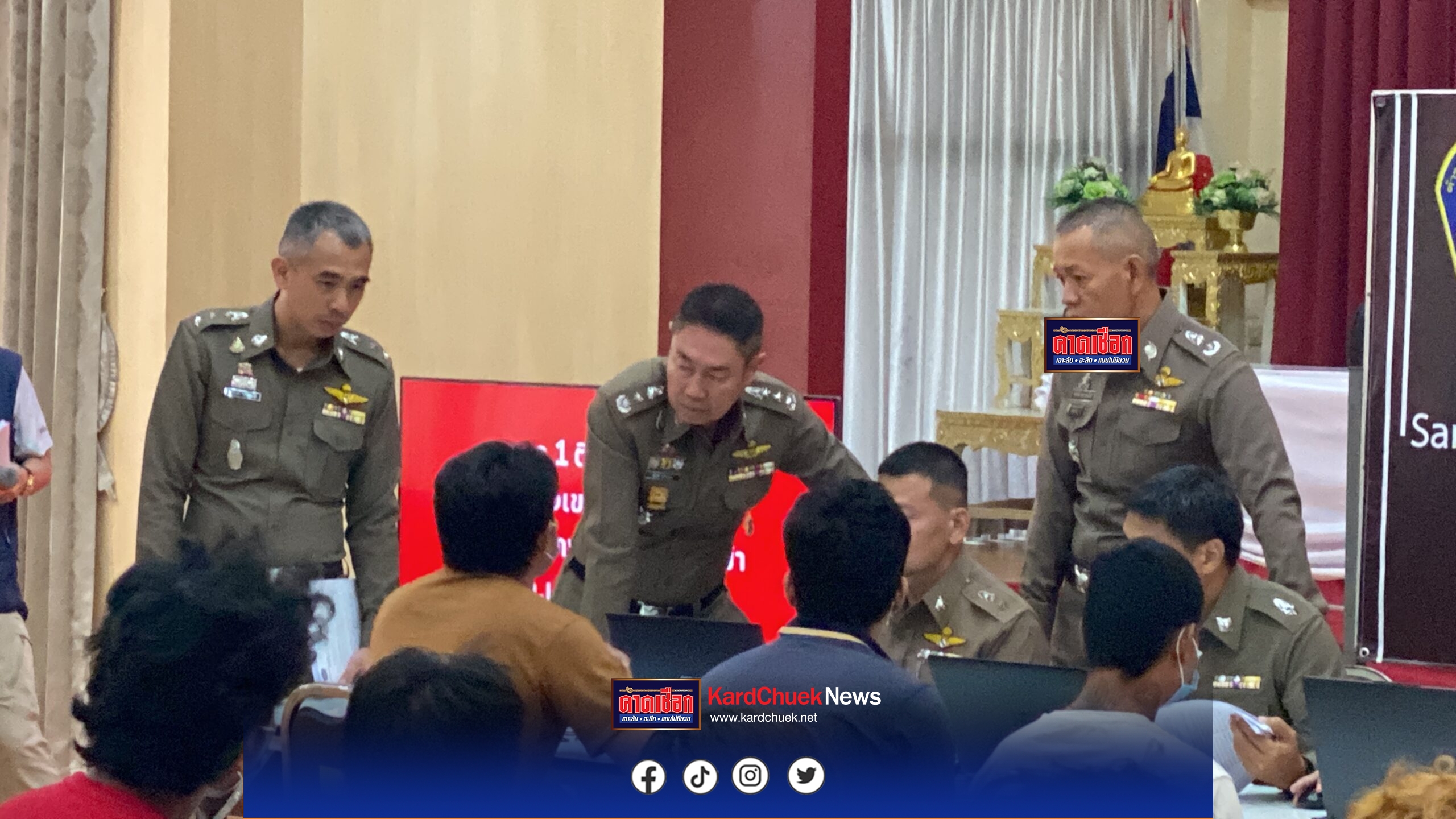 สมุทรปราการ ผู้บัญชาการตำรวจภูธรภาค 1 สอบปากคำด้วยตัวเอง หัวแก๊งเขมรรับซื้อบัญชีม้า