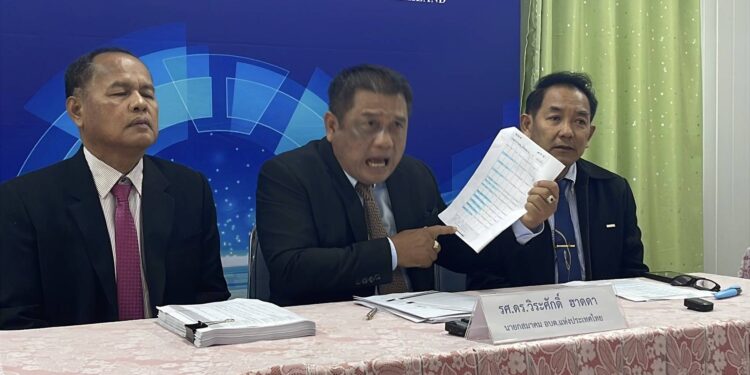 ปทุมธานี นายกสมาคมอบต.แห่งประเทศไทยอารมณ์ขึ้นแถลงโวย สถ.กรณีแจงงบ1.5แสนล้านอย่างเป็นธรรม