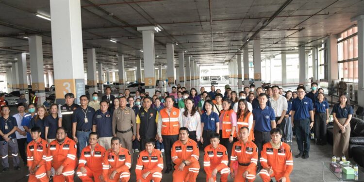 นนทบุรี-การฝึกซ้อมแผนอพยพหนีไฟ