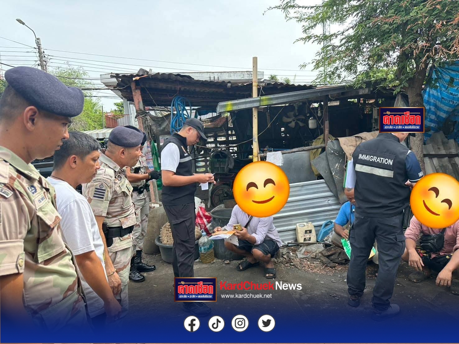 ุ ชุดปฏิบัติการพิเศษกรมการปกครอง จังหวัดนนทบุรี นำกำลังตรวจสอบพื้นที่กรณีราษฎรในพื้นที่ร้องเรียนขอให้ตรวจสอบแรงงานต่างด้าวลักลอบเข้ามา ทำงานโดยผิดกฎหมาย