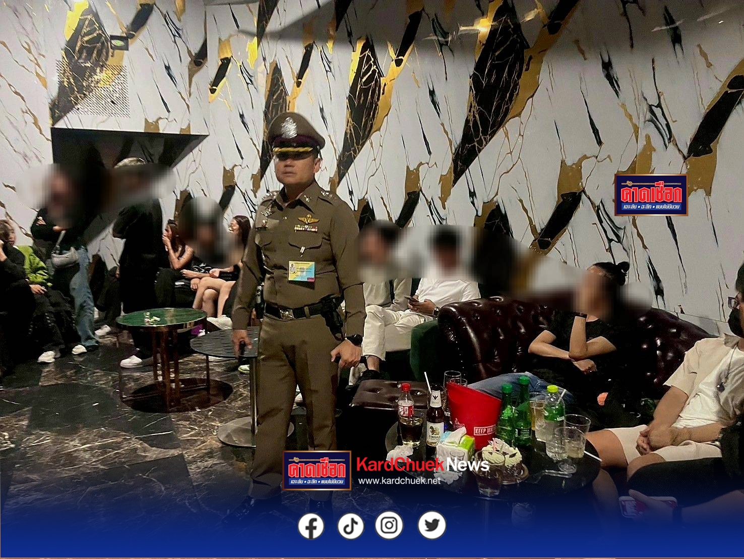 “ตำรวจวังทองหลาง นำกำลังลุยจับเองปาร์ตี้ยาชาวเมียนมา เจอฉี่ม่วง 41 คน ขานรับ ‘NO Drugs NO Dealers’ ทลายสถานบริการที่เปิดโดยไม่ได้รับอนุญาต”