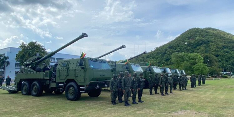 กองทัพเรือ รับมอบปืนใหญ่ จำนวน 6 กระบอก ป้องกันและรักษาอำนาจอธิปไตยทางบกของประเทศ