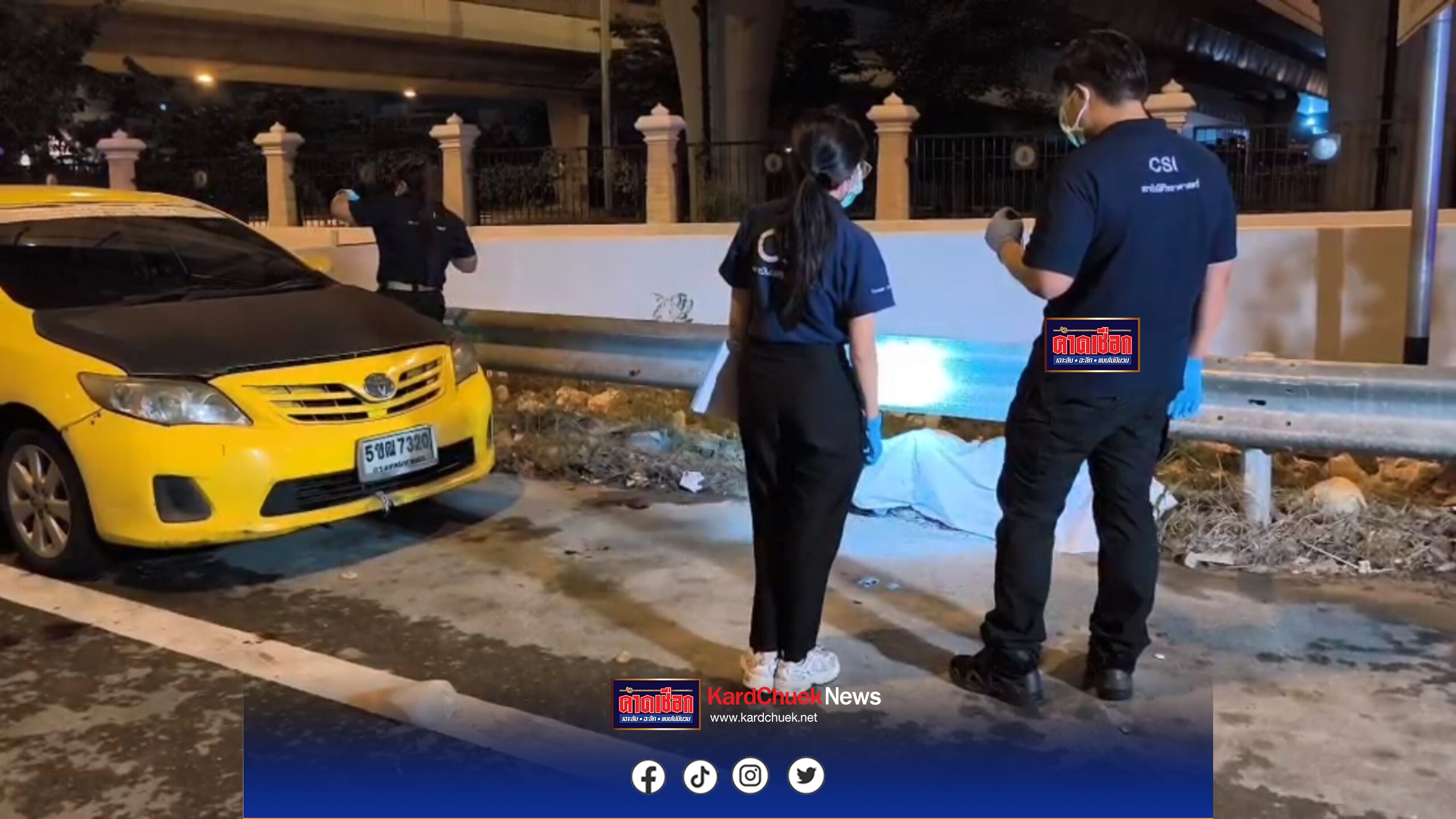 นนทบุรี ลุงวัย 65 ปี กระอักเลือด เดินลงจากรถแท็กซี่ ล้มฟุบนอนเสียชีวิตข้างทาง คาดเสียชีวิตด้วยโรคประจำตัว