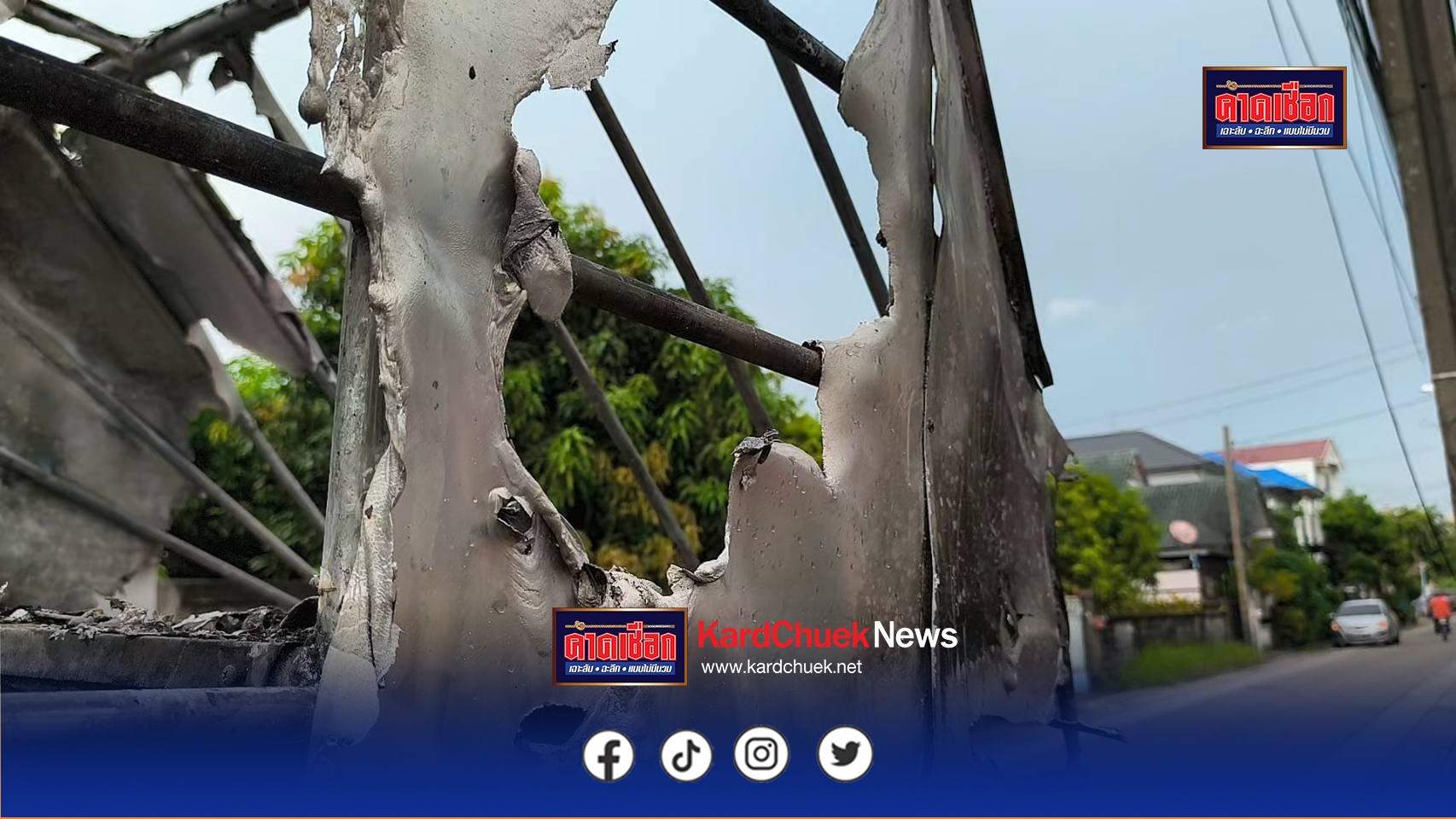 นนทบุรี คลิป ระทึก เพลิงไหม้รถกระบะขนส่งพัสดุวอดทั้งคัน คนขับบาดเจ็บวิ่งหนีตาย