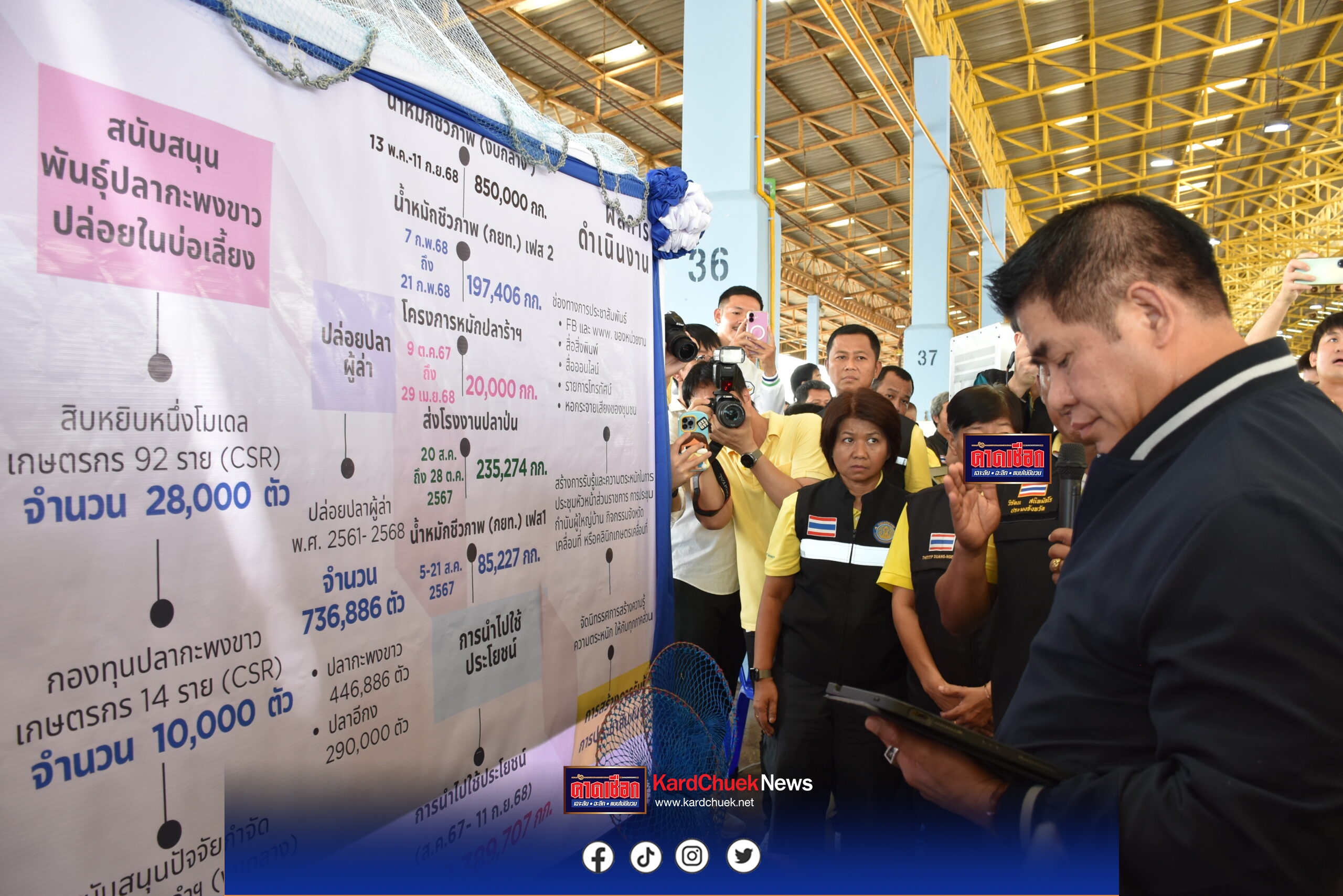 รมว.ธรรมนัส” ลงพื้นที่สมุทรสงคราม ติดตามภารกิจกรมประมง กำจัดปลาหมอคางดำ – ถอนเรือประมงจากระบบ สร้างสมดุลทรัพยากรทะเลอย่างยั่งยืน