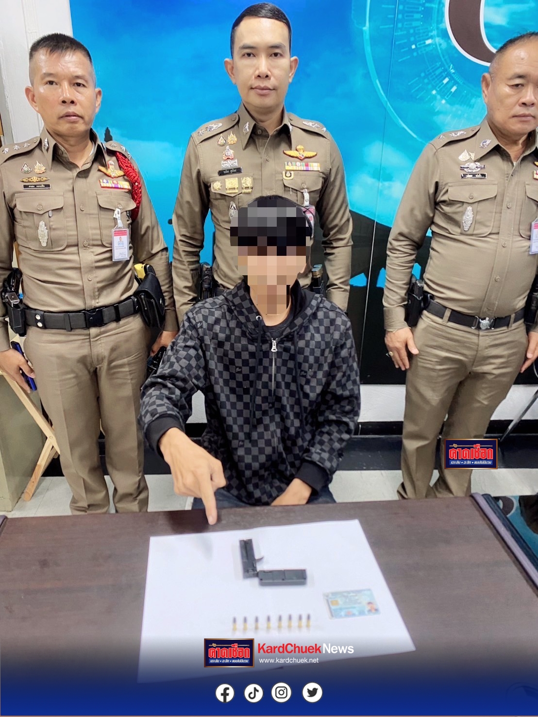 ตำรวจ สน.บางซื่อ รวบหนุ่มพกปืน “Lifecard” เข้าสถานีขนส่งจตุจักร