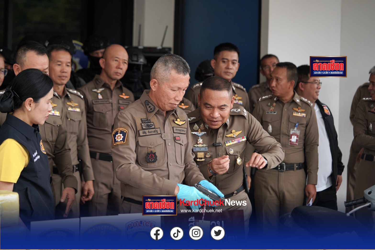 นครปฐม-ผบช.ภ.7 นำทีมแถลง รวบรักษ์ เจ้าสัว – บอย เบ็ญพาด สางปมหนี้บุกยิงเสี่ยเปี๊ยก สาหัส