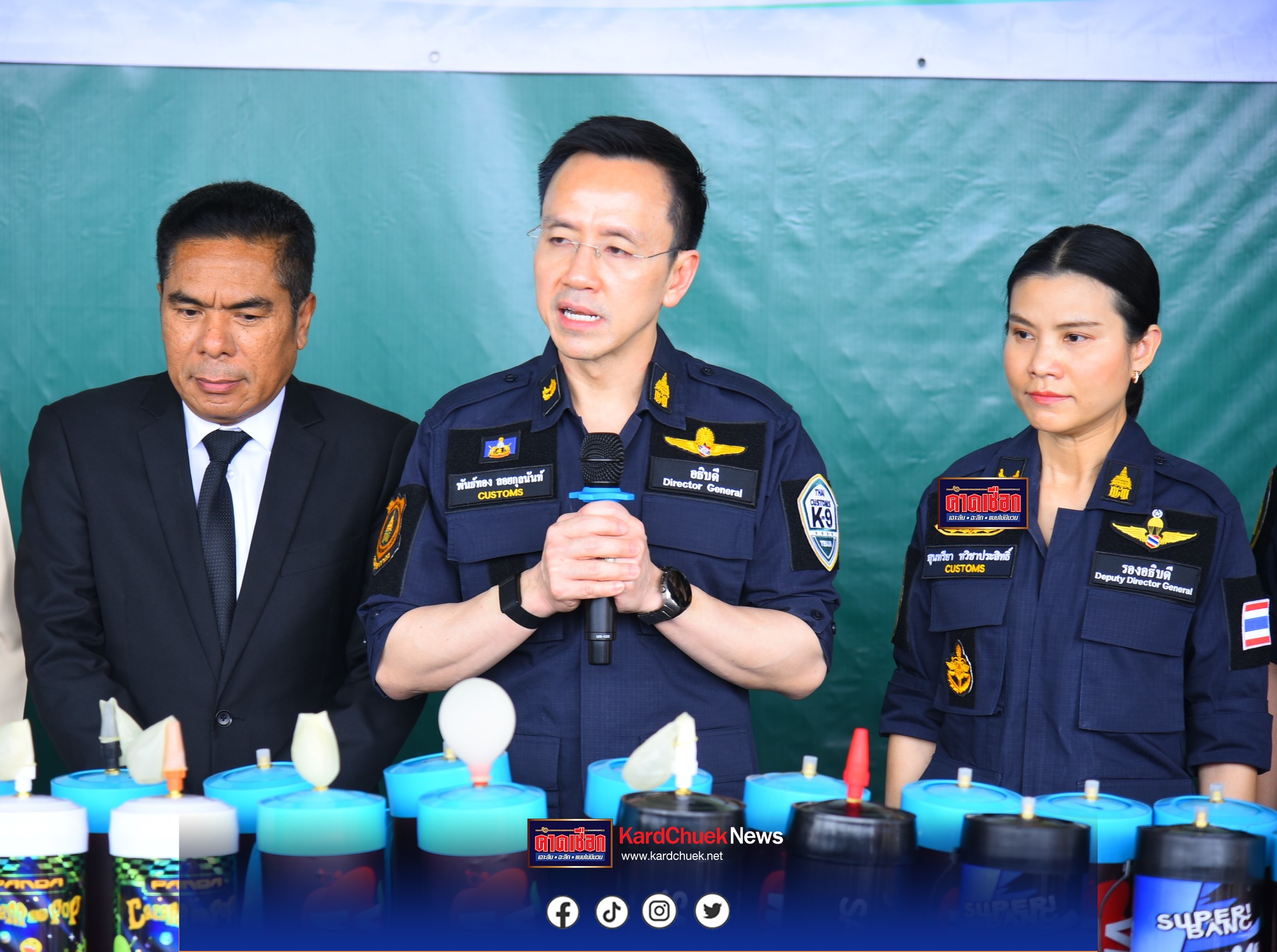 กรมศุลกากรจับก๊าซไนตรัสออกไซด์ละเมิดเครื่องหมายการค้าและเฮโรอีน มูลค่า 159 ล้าน