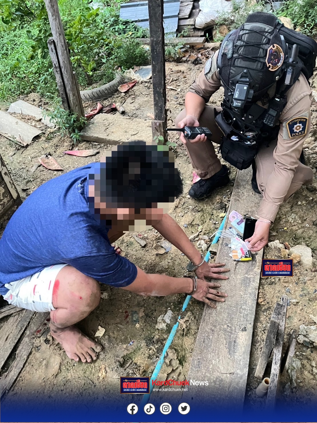 นนทบุรี คลิป 7 เดือนยังไม่เข็ด! โรโบคอปเมืองนนท์รวบหนุ่มรายเดิม เพิ่งออกคุกเช้า เย็นโดนจับอีกพร้อมยาบ้า 20 เม็ด วิ่งหนีตำรวจ 2 รอบ