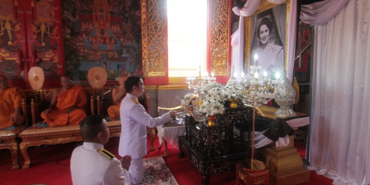 สมุทรปราการ วัดบางพลีใหญ่กลางจัดพิธีบำเพ็ญกุศล”ปัณรสมวาร”15วันแห่งการเสด็จสวรรคตถวายพระราชกุศลแด่สมเด็จพระพันปีหลวง