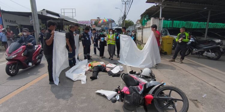 นนทบุรี สลด วินจยย.วัย 72 ปี โรคประจำตัวกำเริบ ขับขี่รถจยย.วูบชนกำแพงดับ