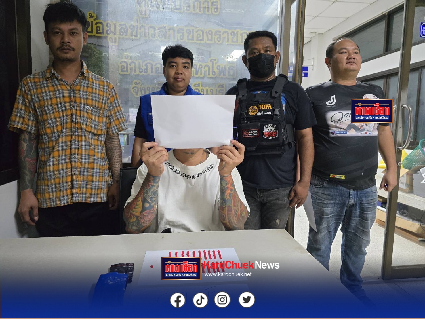 ปราจีนบุรี-“ อำเภอศรีมหาโพธิ เดินหน้าปราบปรามยาเสพติดอย่างต่อเนื่อง ”ตามจับยาบ้ากลางดึก       