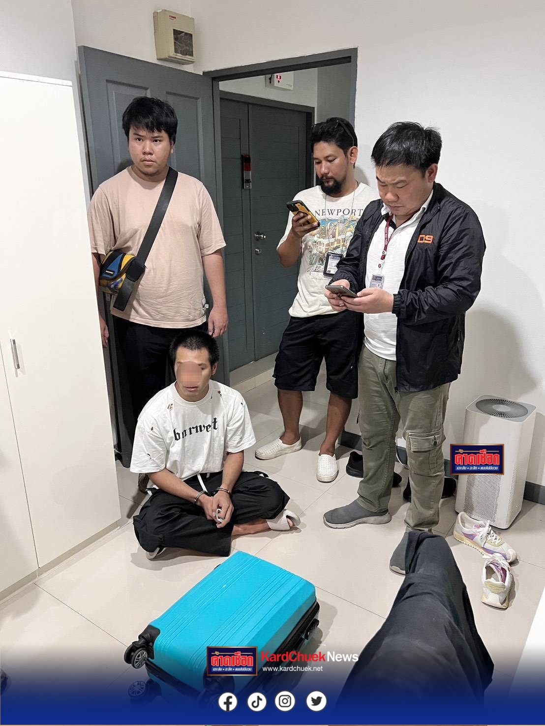 สืบ 9 ร่วม สน.สุทธิสาร บุกจับ ‘อาหลิว’ คนคุมม้าแก๊งสแกมเมอร์ ตระเวนพา บช.ม้ากดเงิน ตุ๋นคนสมัครงานหารายได้พิเศษ 