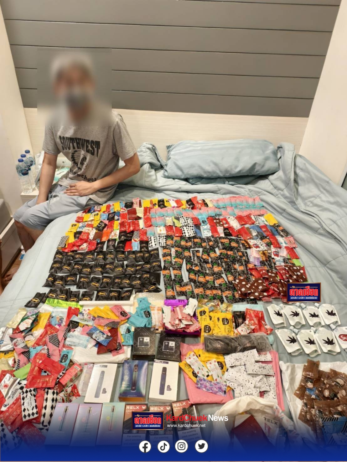 “ 191 รวบนักธุรกิจหนุ่มซุกพอตเค คาคอนโด” ตามนโยบายของรัฐบาลให้เจ้าหน้าที่ของภาครัฐปราบปรามการแพร่ระบาดของยาเสพติดและสิ่งผิดกฎหมาย