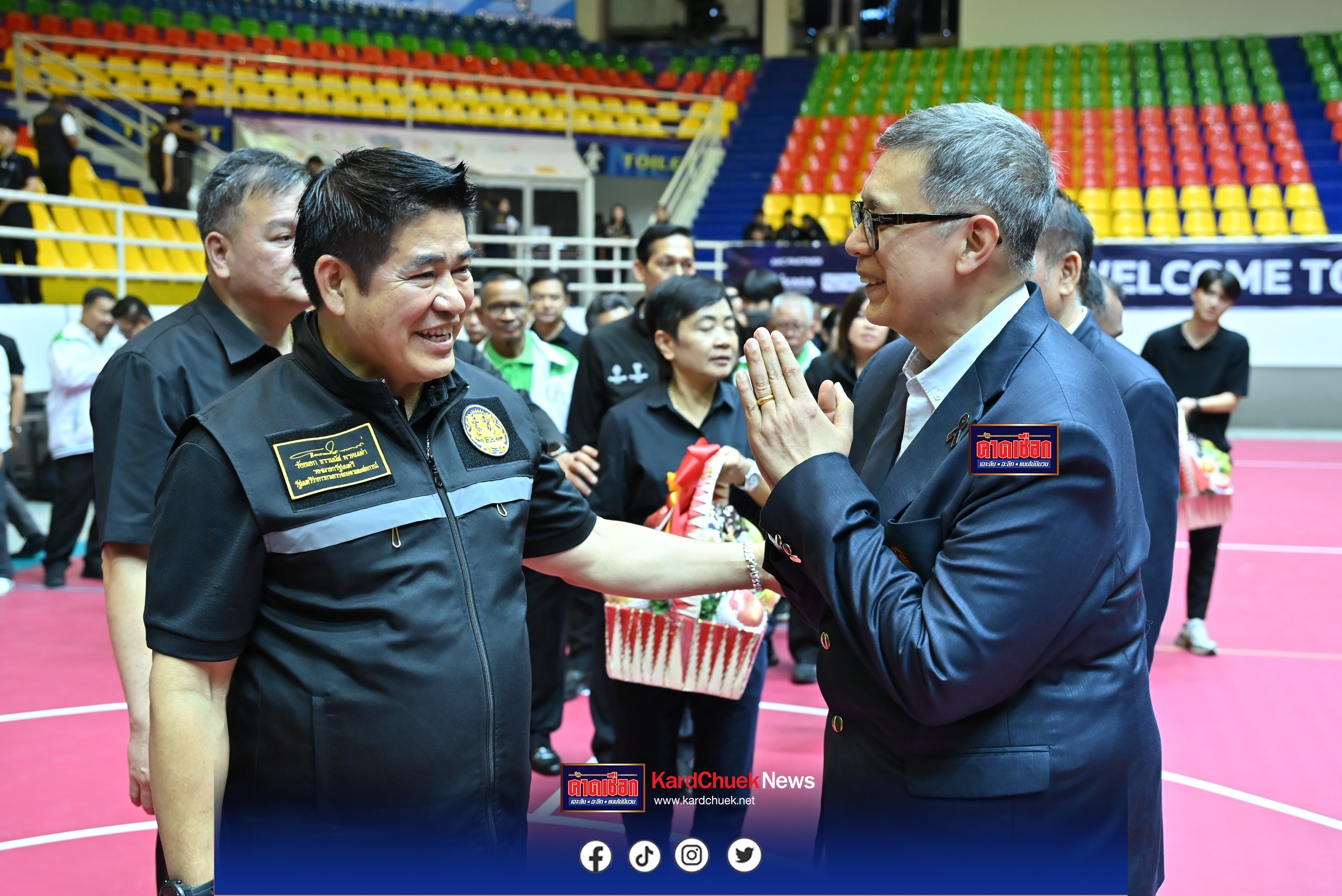 รองนายกฯและรมว.เกษตรฯพร้อมคณะ ตรวจเยี่ยมโรงยิมเนเซียม 4,000 ที่นั่งสำหรับการแข่งขันกีฬาซีเกมส์ (เซปักตะกร้อ) ที่ จ.นครปฐม