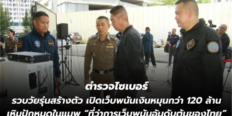 ตร.ไซเบอร์รวบวัยรุ่นสร้างตัว เปิดเว็บพนันเงินหมุนกว่า 120 ล้าน เหิมปักหมุดในแมพ “ที่ว่าการเว็บพนันอันดับต้นของไทย”