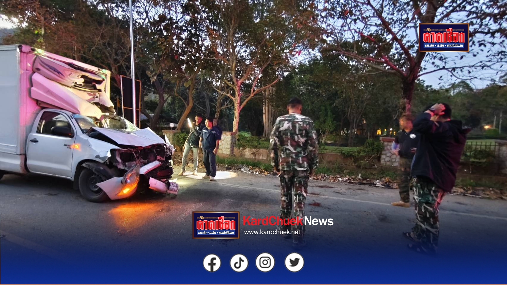 ปราจีนบุรี-ช้างป่าเขาใหญ่ถูกรถชน! คนขับบาดเจ็บสาหัส ช้างหลบหนีเข้าป่า เจ้าหน้าที่เร่งติดตาม