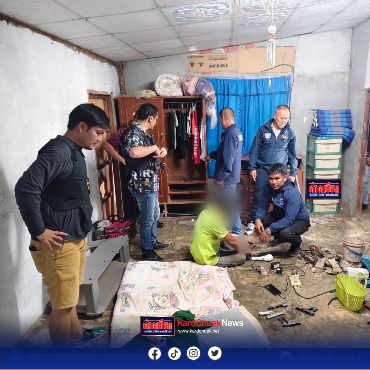 ตร.ไซเบอร์รวบหนุ่มเบญจเพสขายปืนออนไลน์ บอกชุดสืบถ้าถูกใจ ในบ้านมีอีกเยอะ สุดท้ายบุกรวบช่างปืนคาบ้าน พร้อมของกลางอื้อ  .