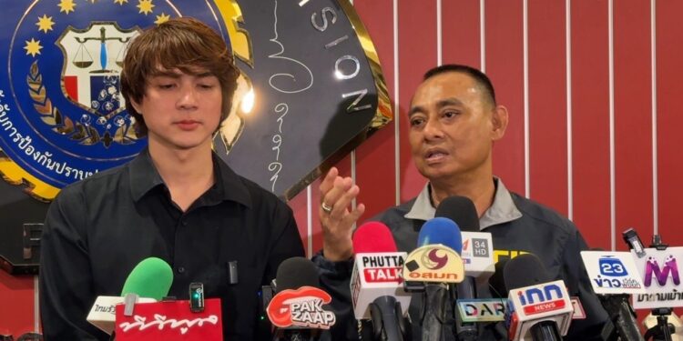 แน็กชาลี ดารานักแสดงพบ”บิ๊กเต่า”ตามคดีโจรลักปืน กว่า 60 กระบอก