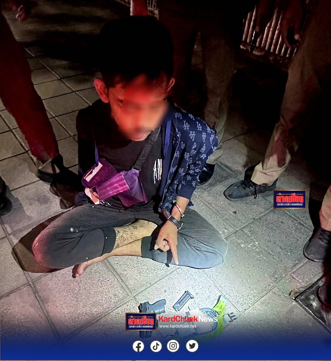 สายตรวจเพชรเกษม รวบหนุ่มพกปืน ยาอีและยาเค มาเล่นสงกรานต์