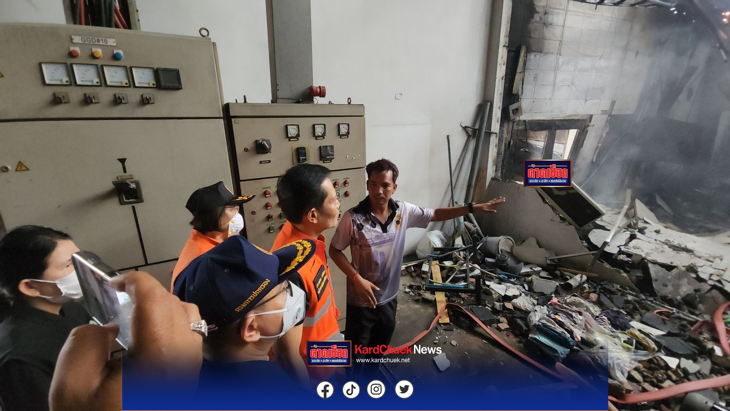 ระทึกไฟไหม้โรงงาน ในนิคมอุตสาหกรรมโรจนะ ได้ยินเสียงสัญญาณเตือนก่อนระเบิด เร่งระดมกำลังคุมเพลิง