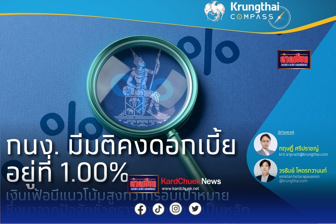 กนง.คงดอกเบี้ย 1% กรุงไทยฯคาด GDP ปี 60-70 อยู่ที่ 1.5%