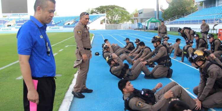 สภ.เสม็ดจัดโครงการทดสอบสมรรถภาพทางร่างกายข้าราชกาตำรวจ เพื่อร่างมีความพร้อมอยู่เสมอ ในช่วงปฏิบัติหน้าที่