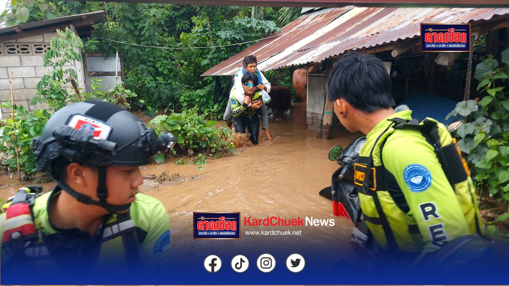 เพชรบูรณ์เจอน้ำป่าทะลักท่วมรอบที่ 3 เอ่อล้นท่วมถนนสายสระบุรี – หล่มสัก