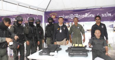 ศรชล.สุราษฎร์ธานี จัดการฝึกซ้อมแผนเผชิญเหตุสถานการณ์เสมือนจริง และตอบโต้ผู้ก่อการร้ายปล้นสะดมยึดเรือบรรทุกสินค้าเขตชายฝั่งทะเลจังหวัดสุราษฎร์ธานี