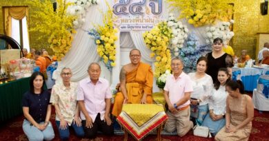ศิษยานุศิษย์ ร่วมพิธีถวายมุฑิตาสักการะ อายุวัฒนมงคล 54 ปี  หลวงพี่น้ำฝน วัดไผ่ล้อมพระอารามหลวงนครปฐม เรียบง่าย