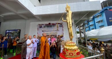 สมุทรปราการ พระราชวชิรคณาทร เจ้าอาวาสวัดบางพลีใหญ่กลางเป็นประธานพิธีเบิกเนตรพระสมุทรพิทักษ์มงคลพระพุทธรูปปางห้ามญาติ นำประดิษฐาน ณ สถานีตำรวจภูธรเมืองสมุทรปราการ   