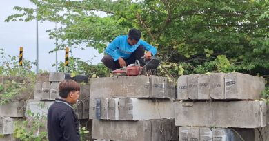 ปทุมธานี กรมทางหลวงชนบทส่งเจ้าหน้าที่ทลายฮาเร็มแบริเออร์ตัดต้นไม้ปรับภูมิทัศน์ให้โล่งป้องกันคนมามั่วสุมเริงรัก