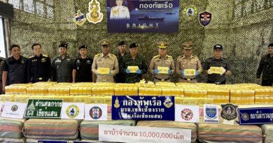 DSI บูรณาการร่วมกับกองกำลังผาเมืองและหน่วยเรือรักษาความสงบเรียบร้อย ตามลำน้ำโขง เขตเชียงราย ตรวจยึดยาเสพติดให้โทษ (ยาบ้า)  จำนวนกว่า 10,000,000 เม็ด ในพื้นที่จังหวัดเชียงราย