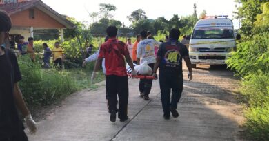 ชัยภูมิ ลุงวัย 63 ปี เมาผูกเปลนอนพลัดตกเปล กลิ้งลงมาหน้าจมน้ำริมถนนดับอนาถ