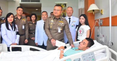 สำนักงานตำรวจแห่งชาติ ตรวจเยี่ยมและมอบเงินช่วยเหลือข้าราชการตำรวจที่ได้รับบาดเจ็บจากการปฏิบัติหน้าที่ ณ โรงพยาบาลตำรวจ