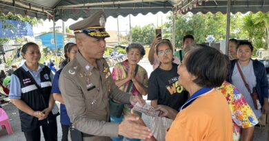 ตร.ไม่ทิ้งชาวบ้าน! พล.ต.ต.พศวีร์ ฯ ผบก.นำทีม ตร.ลงพื้นที่เข้าตรวจเยี่ยมและช่วยเหลือผู้ประสบภัยน้ำท่วมในพื้นที่ จ.กาญจนบุรี      