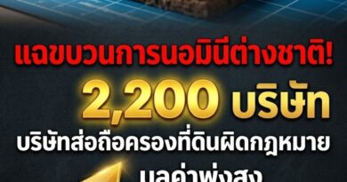 แฉขบวนการนอมินีต่างชาติ! พบ 2,200 บริษัทถือครองที่ดินส่อผิดกฎหมาย มูลค่าพุ่ง 85,000 ล้าน จ่อเช็คบิลอีก 11,000 บริษัท