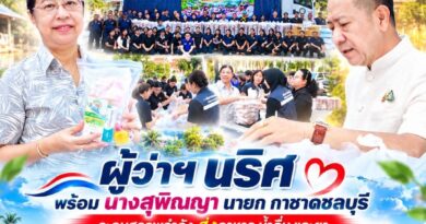 ชลบุรีระดมสรรพกำลัง ส่งอาหาร น้ำดื่ม และยา ช่วยผู้ประสบอุทกภัยฉะเชิงเทรา พร้อมเปิดรับบริจาค 8–13 ตุลาคมนี้