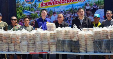 ชลบุรีเร่งช่วยผู้ประสบอุทกภัยฉะเชิงเทรา ส่งมอบข้าวกล่อง 2,000 กล่อง น้ำดื่ม 1,200 ขวด พร้อมยาและอุปกรณ์ทำแผล 200 ชุด กระจายช่วยเหลือ 4 อำเภอ