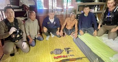 นนทบุรี ต่อข่าว รวบแล้ว บุกจับชายวัย 66 ปี ยิงปืนขู่กู้ชีพขณะช่วยคนจมน้ำ พบปืน 2 กระบอก กระสุนเพียบ
